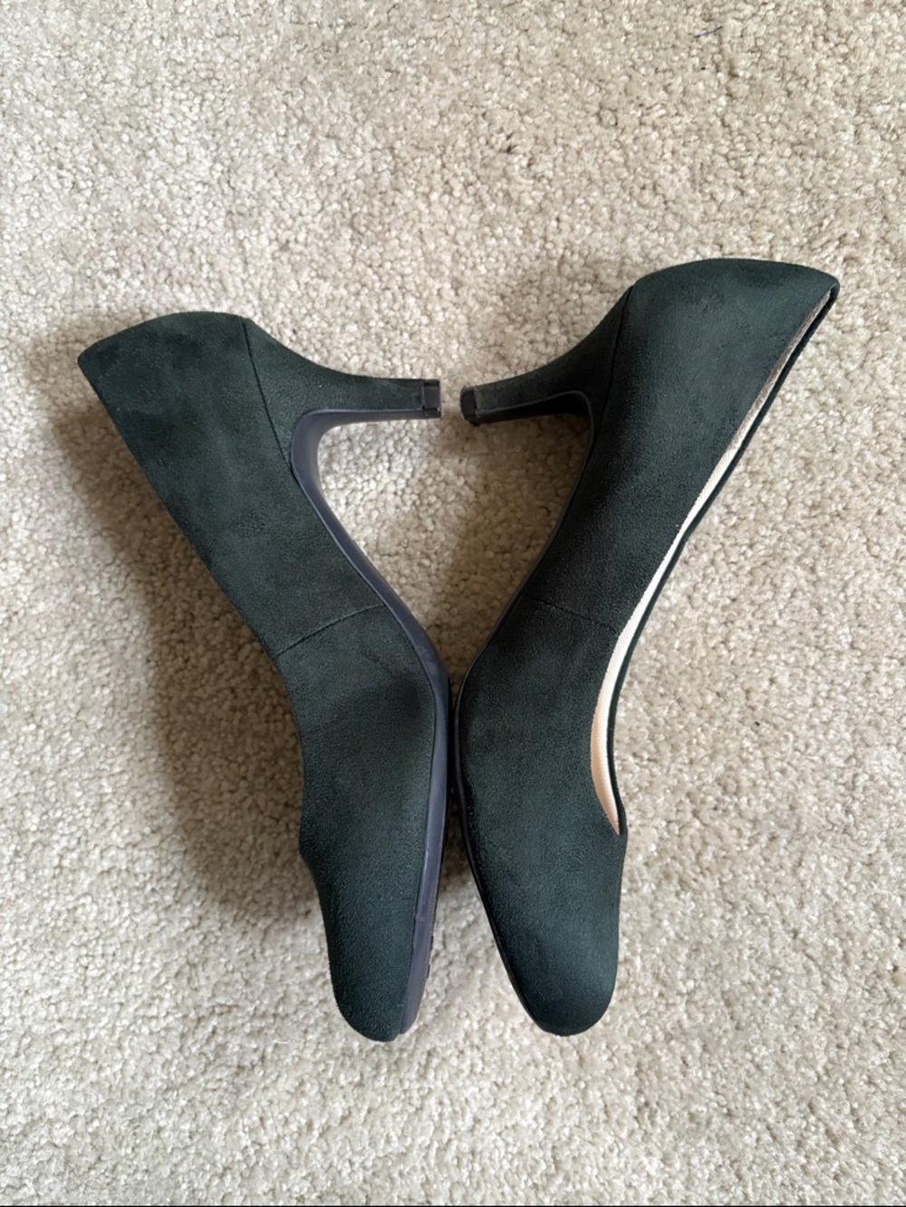 Life Stride Forest Green Faux Suede Mid Heel Pumps-Size 8M - Picture 5 of 12